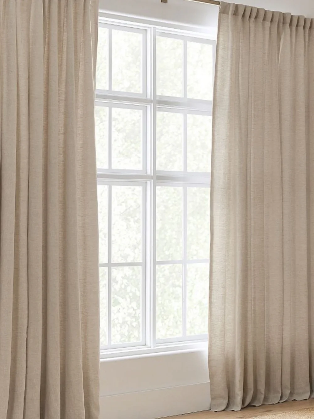 NEW Pottery Barn Belgian Flax Linen Blackout Curtains - Set of 2  100” W x 120